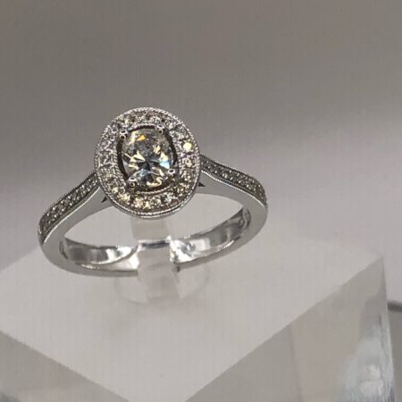 White Gold Oval Cut Diamond Ring