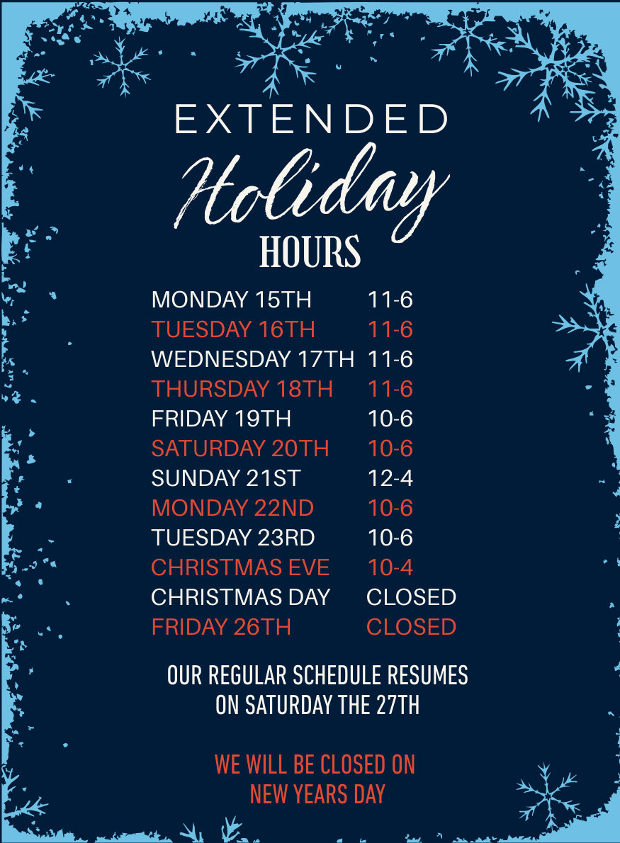 Holiday Hours 2025